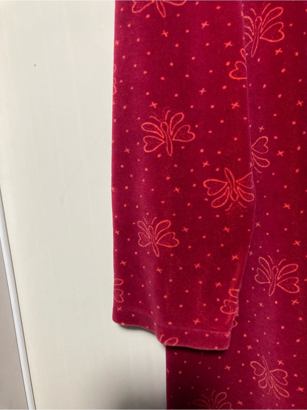 Gudrun Sjoden Velour Midi Dress Long Sleeve Front Pleat Butterflies Size XLarge - Picture 10 of 16